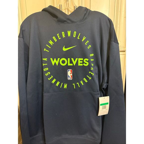 Nike Men's NBA Minnesota Timberwolves Dri-Fit Engineered Hoodie Blue XL NWT - Picture 1 of 9